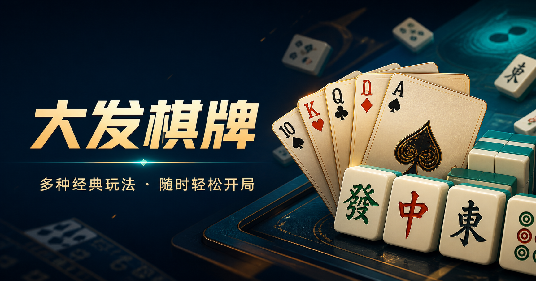 大发棋牌经典扑克与麻将玩法视觉